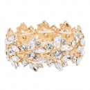 Gold Plated With AB Color Crystal Stretch Bracelet