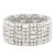 Rhodium-Plated-With-White-Color-Bead-Stretch-Bracelet-Rhodium Clear