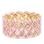 Rose-Gold-Plated-With-Pink-Color-Bead-Stretch-Bracelet-Rose Gold Pink