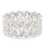 Rhodium-Plated-With-White-Color-Bead-Stretch-Bracelet-Rhodium Clear