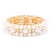 Gold-Plated-With-White-Color-Bead-Stretch-Bracelet-Gold Clear