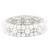 Rhodium-Plated-With-White-Color-Bead-Stretch-Bracelet-Rhodium Clear