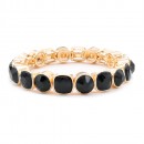 Gold Plated With Clear Crystal Stretch Bracelet