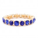 Gold Plated With Clear Crystal Stretch Bracelet