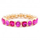 Gold Plated With Topaz Crystal Stretch Bracelet