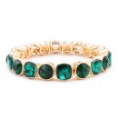 Gold Plated With Topaz Crystal Stretch Bracelet