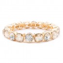 Rhodium Plated With Clear AB Crystal Stretch Bracelets