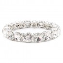 Rhodium Plated With Clear AB Crystal Stretch Bracelets