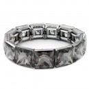 Rhodium Plated With Clear Crystal Stretch Bracelets