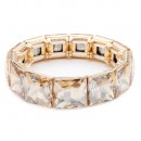 Gold Plated With Topaz Crystal Stretch Bracelet