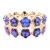 Gold-Plated-With-Blue-AB-Crystal-Stretch-Bracelet-Blue