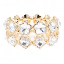 Gold Plated With Green AB Crystal Stretch Bracelet