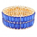 Gold Plated With Multi Crystal Stretch Bracelet