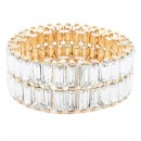 Gold Plated With Multi Crystal Stretch Bracelet