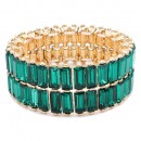 Gold Plated With Multi Crystal Stretch Bracelet