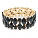 Gold Plated With Blue Crystal Stretch Bracelet