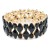 Gold-Plated-With-Black-Crystal-Stretch-Bracelet-Gold