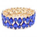 Gold Plated With Topaz Crystal Stretch Bracelet