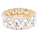 Gold Plated With Multi Crystal Stretch Bracelet