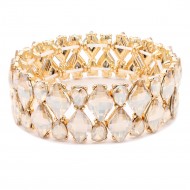 Gold Plated With Topaz Crystal Stretch Bracelet