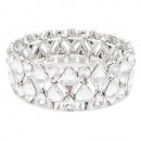 Rhodium Plated With Clear AB Crystal Stretch Bracelets