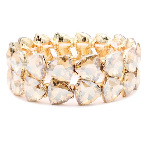 Gold Plated With Topaz Crystal Stretch Bracelet