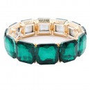 Gold Plated With Clear Crystal Stretch Bracelet