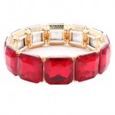 Gold Plated With Clear Crystal Stretch Bracelet