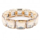 Rhodium Plated With Clear AB Crystal Stretch Bracelets