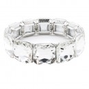 Rhodium Plated With Clear AB Crystal Stretch Bracelets