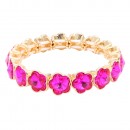 Gold Plated With Black Crystal Stretch Bracelet