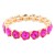 Gold-Plated-With-Fuchsia-Crystal-Stretch-Bracelet-Gold