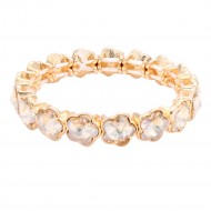 Gold Plated With Topaz Crystal Stretch Bracelet