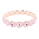 Gold Plated With Black Crystal Stretch Bracelet