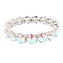 Gold Plated With Black Crystal Stretch Bracelet