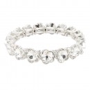 Gold Plated With Black Crystal Stretch Bracelet