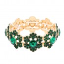 Gold Plated With Multi Color Crystal Stretch Bracelet