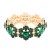 Gold-Plated-With-Green--Color-Crystal-Stretch-Bracelet-Gold