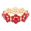 Gold Plated With Multi Color Crystal Stretch Bracelet