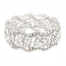 Rhodium Plated With AB Crystal Stretch Bracelet