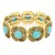 Anti-Gold-Plated-With-Turquoise-Stone-Stretch--Bracelet-Gold