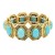 Anti-Gold-Plated-With-Turquoise-Stone-Stretch--Bracelet-Gold