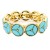 Anti-Gold-Plated-With-Turquoise-Stone-Stretch--Bracelet-Gold