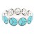 Anti-Silver-Plated-With-Turquoise-Stretch---Bracelet-Rhodium