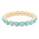 Anti Gold Plated With Turquoise Stone Stretch  Bracelet