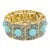 Anti-Gold-Plated-With-Turquoise-Stone-Stretch--Bracelet-Gold