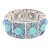 Anti-Silver-Plated-With-Turquoise-Stretch---Bracelet-Rhodium