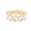 Rhodium Color With AB Color Crystal Stretch Bracelets