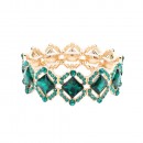 Rhodium Color With AB Color Crystal Stretch Bracelets