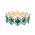 Gold-Plated-With-Emrald-Green-Crystal-Stretch-Bracelets-Gold